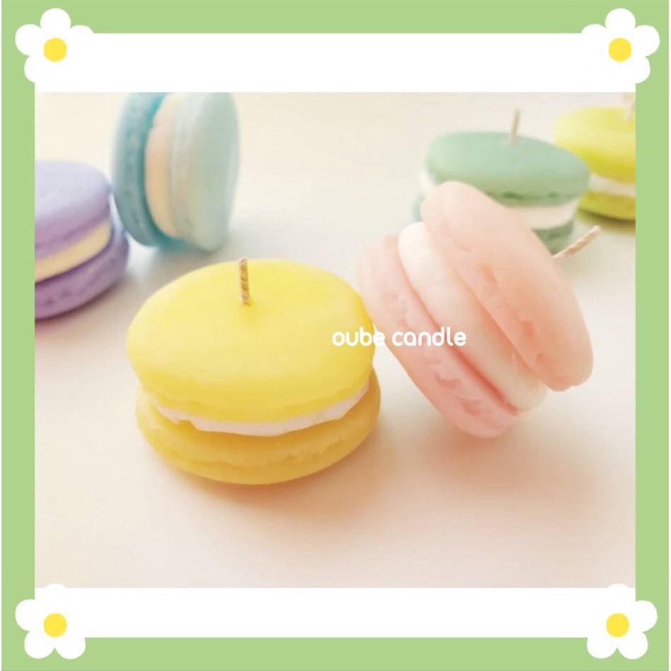 Nến Thơm Mini Đáng Yêu Hình Bánh Macaron Kẹp Kem Kích Thước 3x1cm | Oube Candle NT74