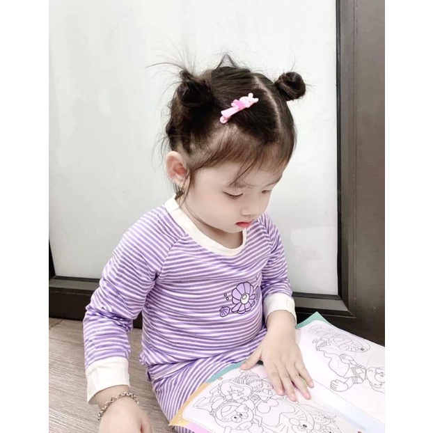 Bộ dài tay thu đông kẻ thun lạnh dệt siêu đẹp cho bé trai bé gái