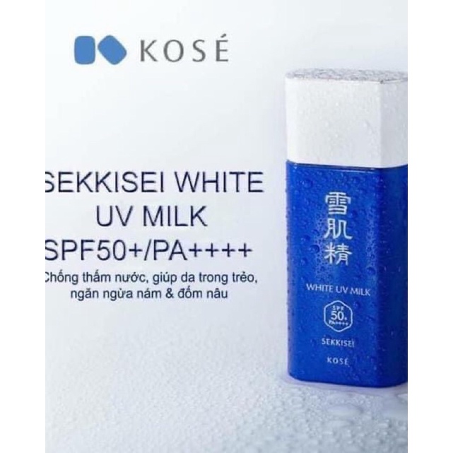 Chống Nắng Dạng Sữa  K O S É WHITE UV Milk SPF50+/PA+++