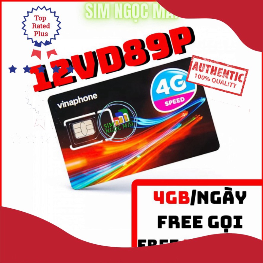 HÓT SALE SIM 4G VINA VD89P, VD149  , FHAPPY TRỌN GÓI 12 THÁNG KHÔNG NẠP TIỀN - 4GB/NGÀY - 120GB/THÁNG DATA TỐC ĐỘ CAO HÓ