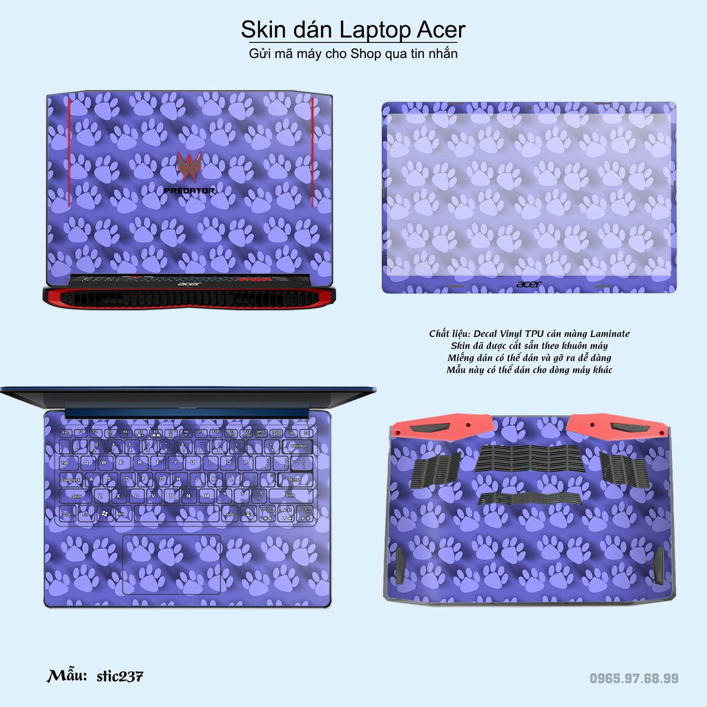 Skin dán Laptop Acer in hình Hoa văn sticker _nhiều mẫu 38 (inbox mã máy cho Shop)