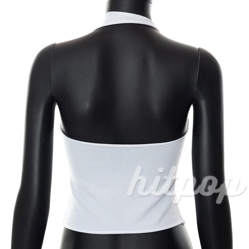 Hitpop-Women´s Vest Sleeveless Halter Straps Design Hollow Summer Streetwear Breathable Versatile Tops