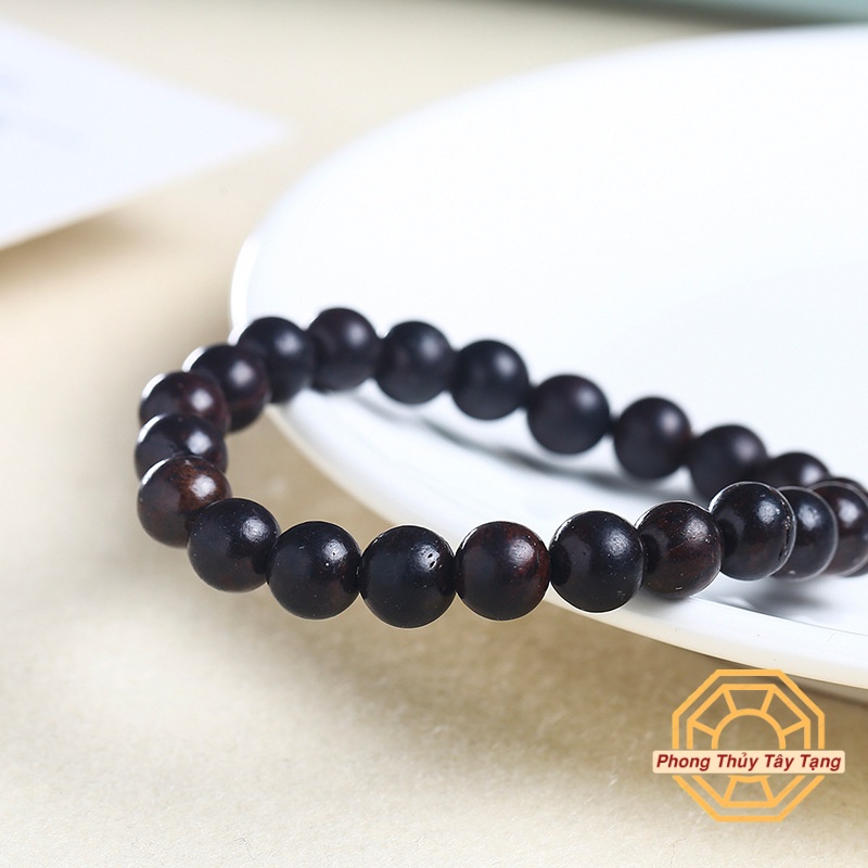 Vòng tay phong thủy, Vòng Gỗ Mun Hoa mang lại Bình an May mắn - [TẶNG TÚI GẤM] - Phong Thủy Tây Tạng