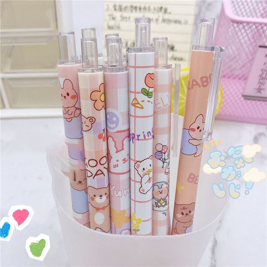 [Mã LIFE0704ALL giảm 10% đơn 50K] Bút Bi Bấm Mực Nước 0.5mm Hình Khủng Long Xanh Cute Đáng Yêu AMKO B10