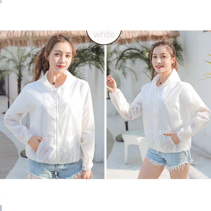 Áo Khoác Gió Nữ Chống Tia UV Siêu Mỏng Nhẹ Đi Biển Đi Tập Gym Nhiều Màu Lựa Chọn | BigBuy360 - bigbuy360.vn