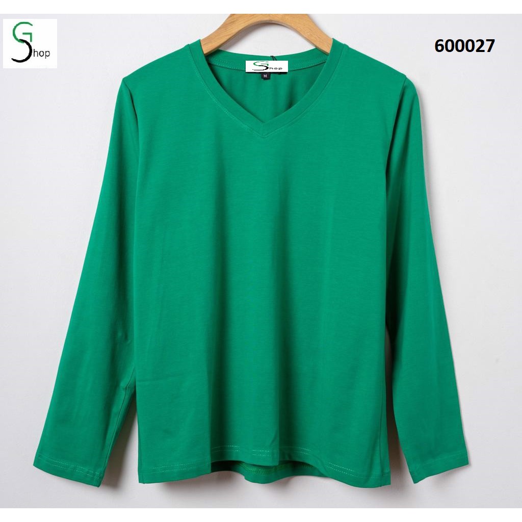 Áo thun cổ tim, tay dài - 600025, 600026, 600027