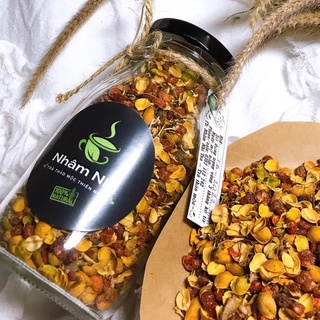 Trà Hoa Chi Bản 100g 🌻 Hoa Albizia Sấy khô Cao cấp Nhâm Nhi Tea 🌻 Lọ thủy tinh 100g trang trí quà tặng phụ nữ sau sinh