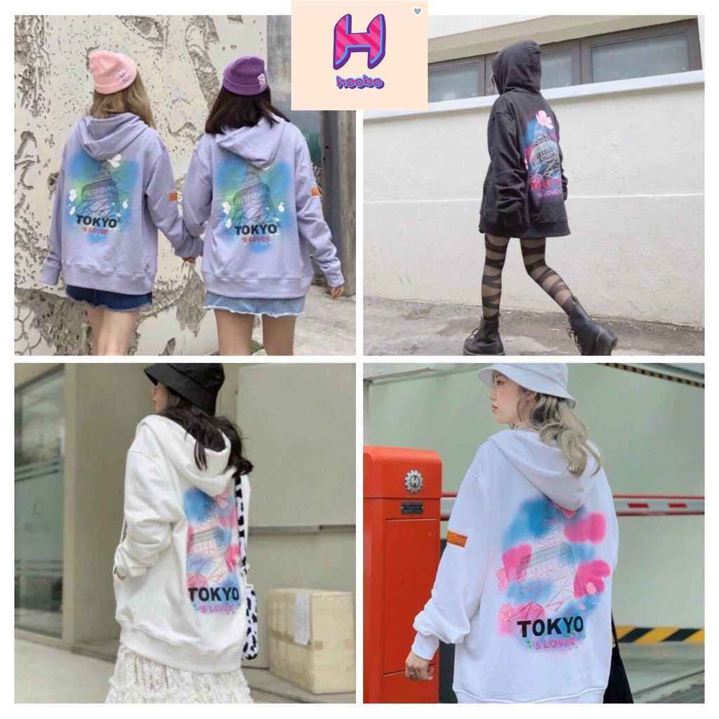 Áo Hoodie Nữ Tokyo Bigsize Nỉ Ulzzang form rộng trơn Uni Mùa Đông