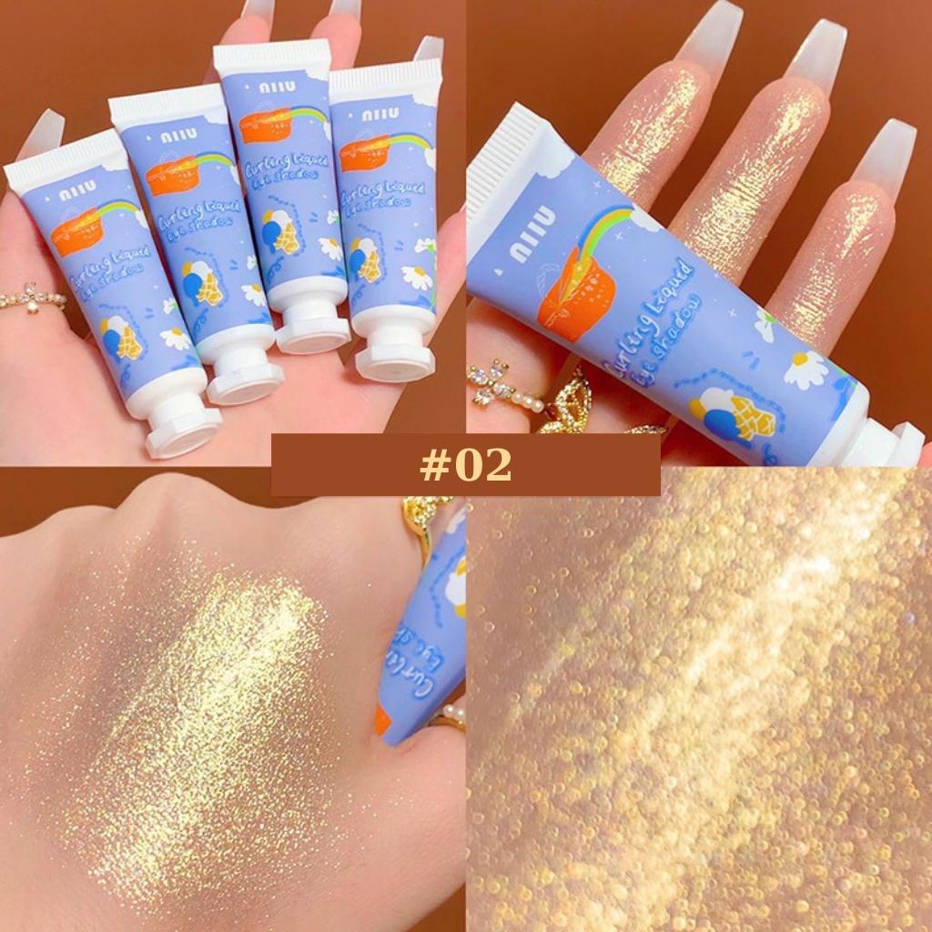 Nhũ mắt NIIU trang điểm bắt sáng hạt mịn lấp lánh dạng tuýp 39g - nhũ trang điểm nội địa trung jint