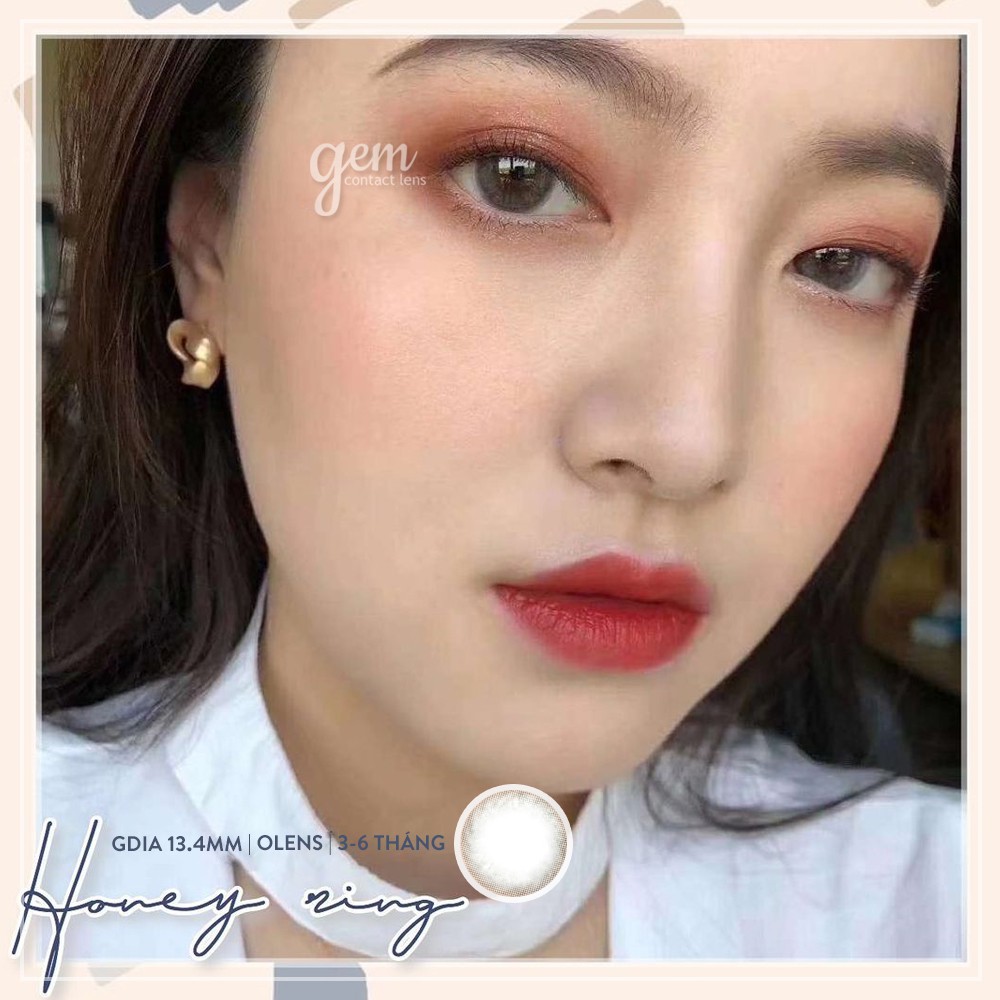 Áp Tròng Giãn Nhẹ HONEY RING GRAY Nội Địa Hàn OLENS HSD 3-6 Tháng Đủ Độ Có Lệch Lens Xám Tây Tự Nhiên Cho Mắt Nhạy Cảm