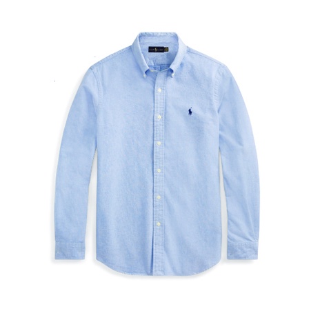 Áo Sơ Mi Cotton Dài Tay Màu Trơn Phong Cách Doanh Nhân Thời Trang Ralph Lauren Cho Nam