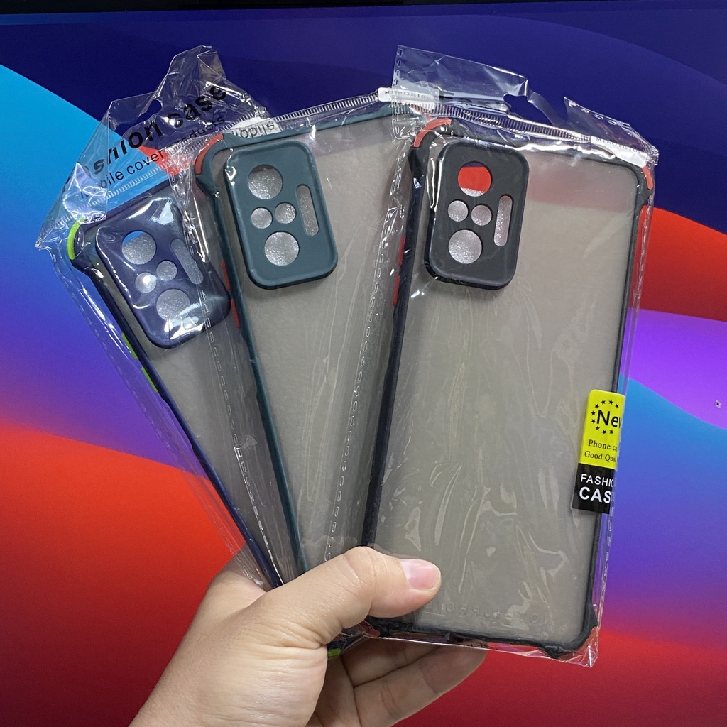Ốp lưng nhám viền màu 4 góc chống sốc cho XIaomi 11 Lite - MI 10T Pro - Poco X3 - Redmi 9T
