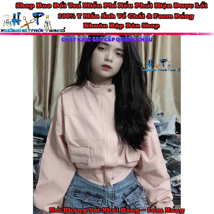 Áo khoác kaki nữ cao cấp quảng châu sieeu cute mẫu hót trend thời trang 2020