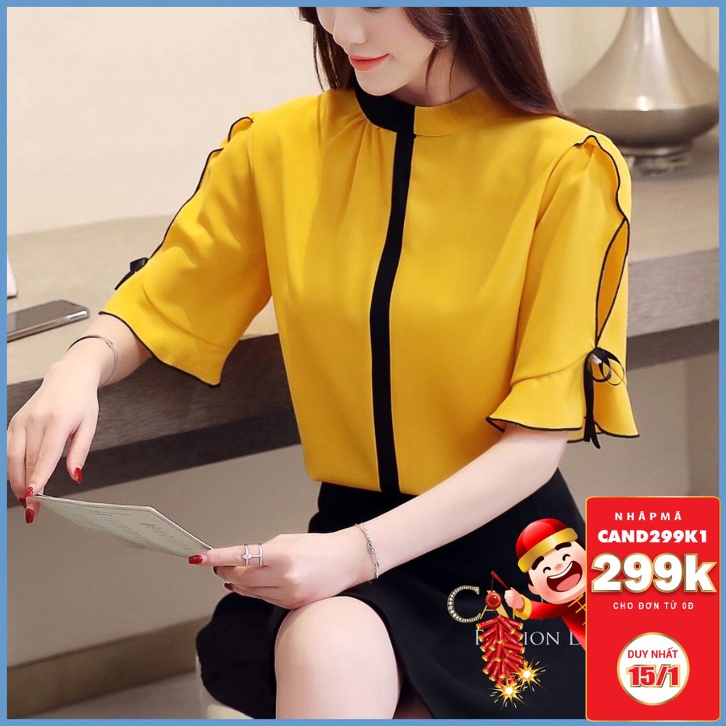 Áo Sơ Mi Nữ Tay Lỡ Nẹp Giữa Tay Cách Điệu Chất Liệu Lụa Cao Cấp Mềm Mát  SM195 - Candy Fashion