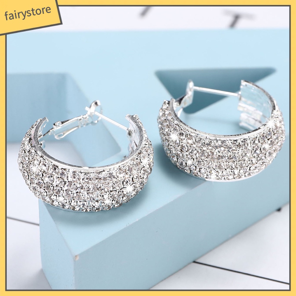 Hoa tai đính đá kiểu dáng sang trọng dành cho nữ