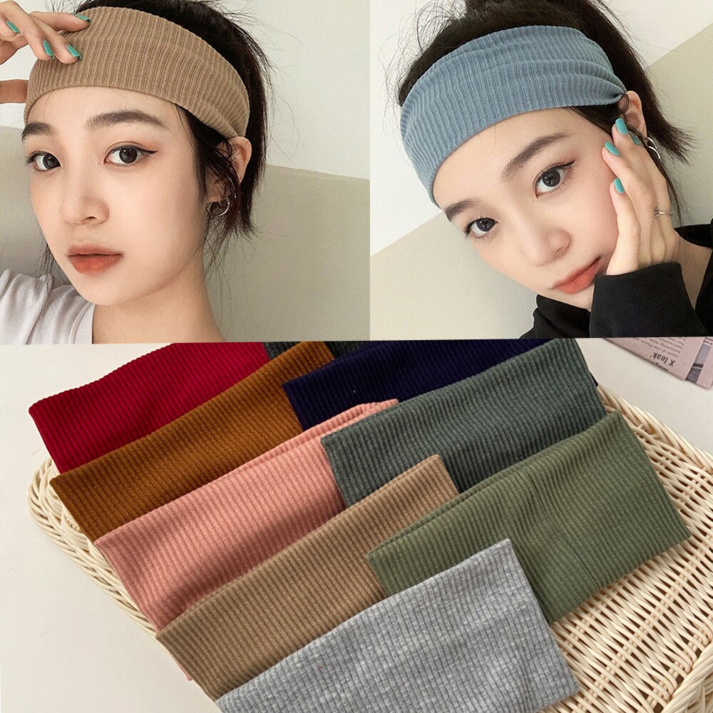 Băng Đô Cotton Đàn Hồi 9 Màu Thời Trang 2020