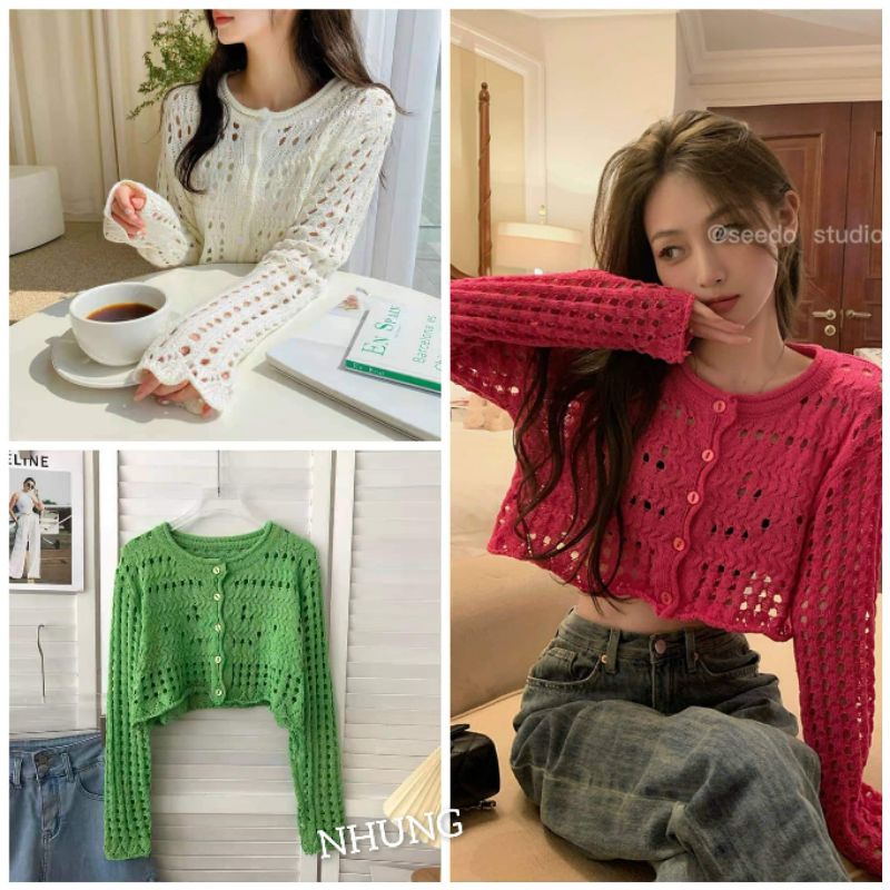 Áo len dài tay dáng ngắn hàng QCL1