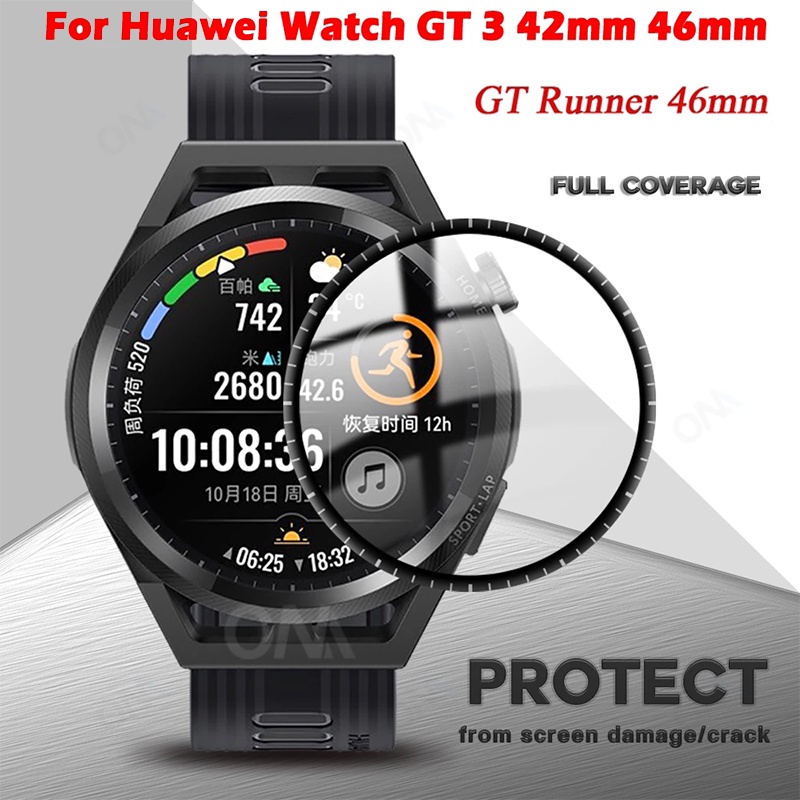 Miếng dán viền cong bảo vệ toàn màn hình cho đồng hồ thông minh Huawei Watch GT Runner Huawey WatchGT3 G T 346mm 42mm