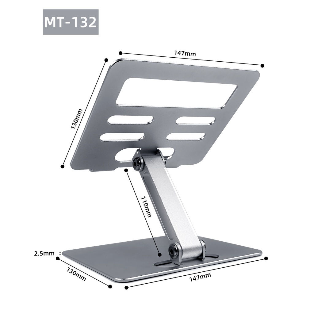 Giá đỡ điện thoại, máy tính bảng, iPad mã MT132 từ nhôm nguyên khối gấp gọn cao cấp cho máy 5 inch - 13 inch.