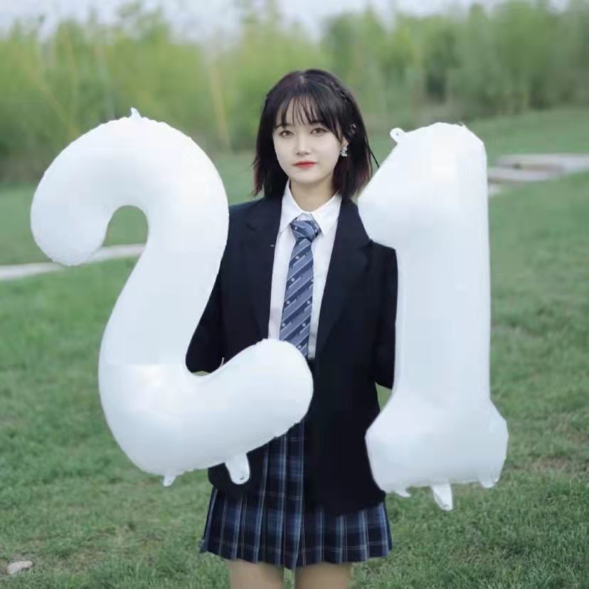 Bong bóng hình số 0-9 kích thước 32 inch màu trắng dùng để trang trí tiệc sinh nhật