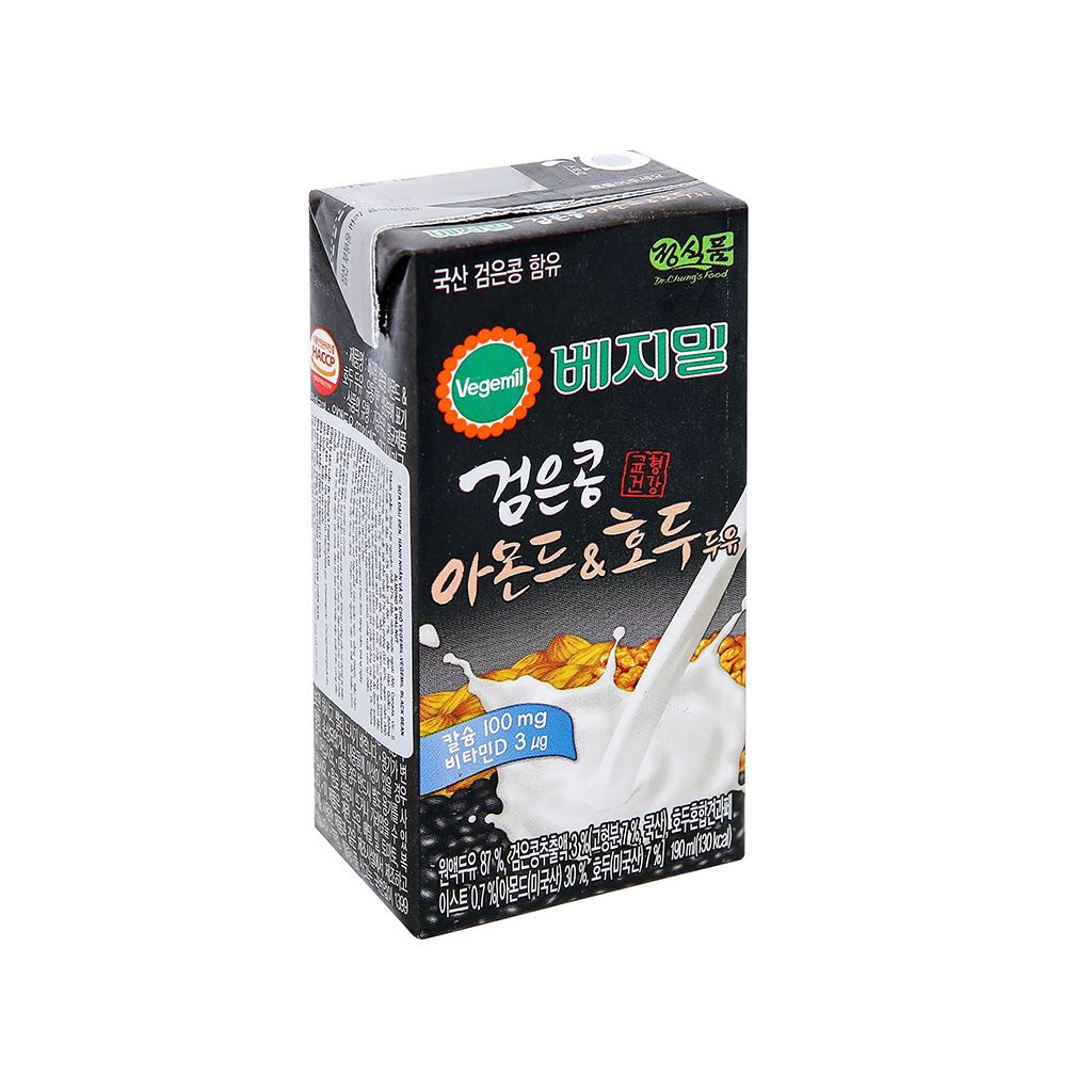 Sữa đậu đen hạnh nhân óc chó Vegemil hộp 190ml