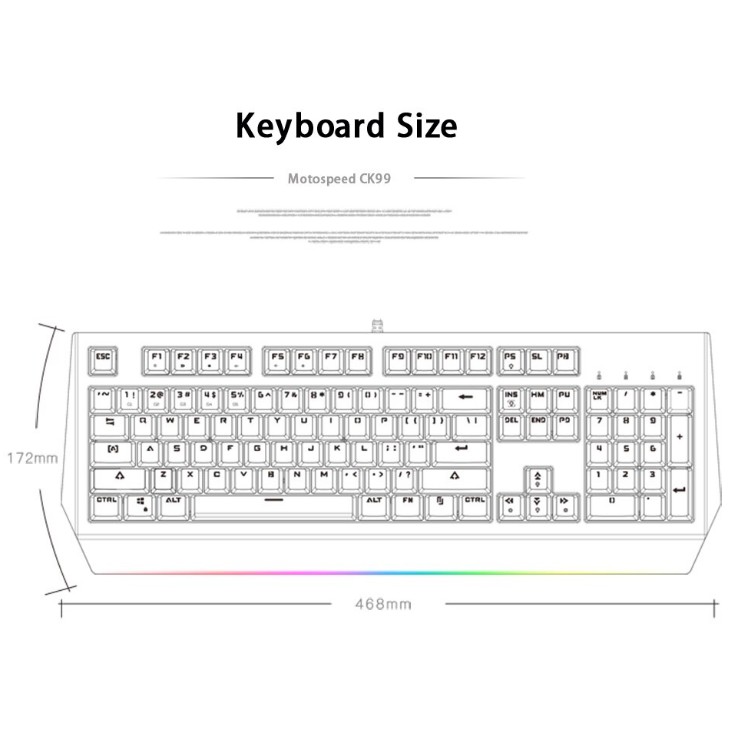 [Mã SKAMA06 giảm 8% đơn 250k]Bàn phím cơ game thủ Motospeed CK99 Gaming Keyboard LED Rainbow chống nước