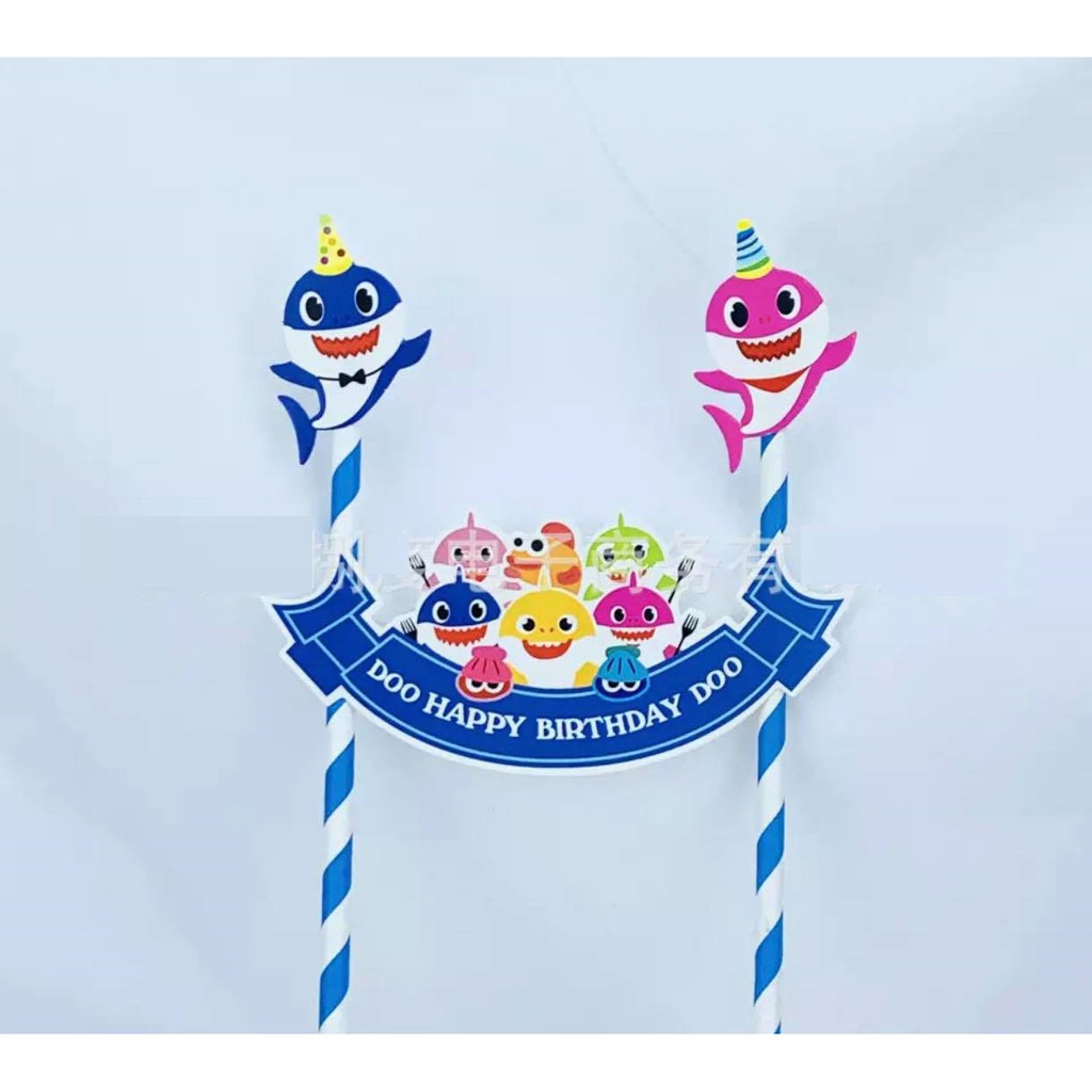 Phụ Kiện Trang Trí Bánh Kem Hình Hoạt Hình Kèm Chữ Happy Birthday