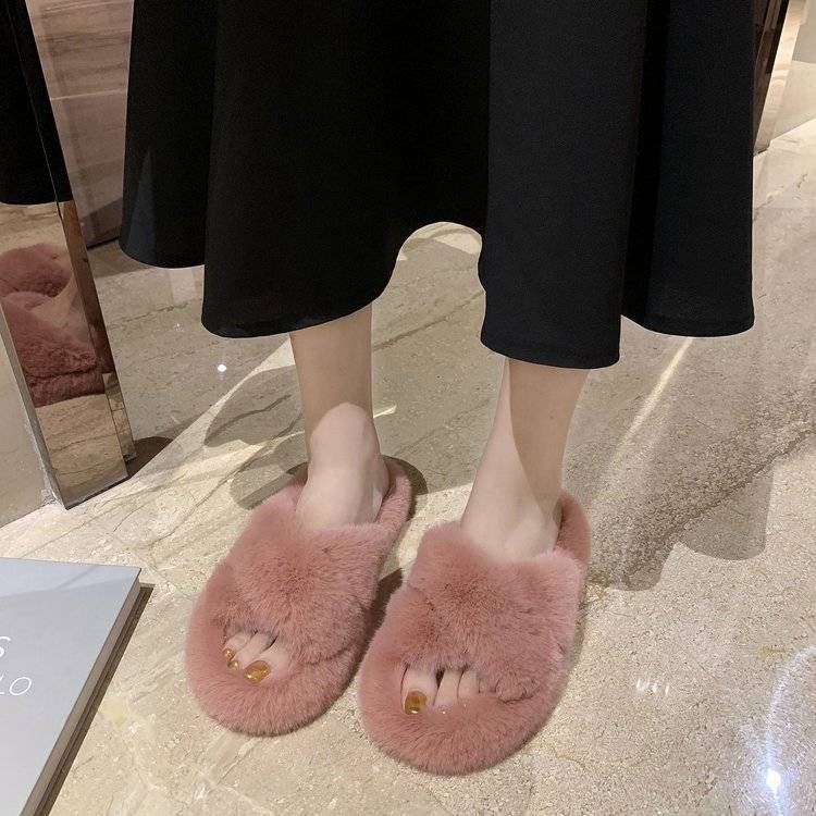 Dép bông đi trong nhà đế dày kiểu dáng đáng yêu dành cho nữ