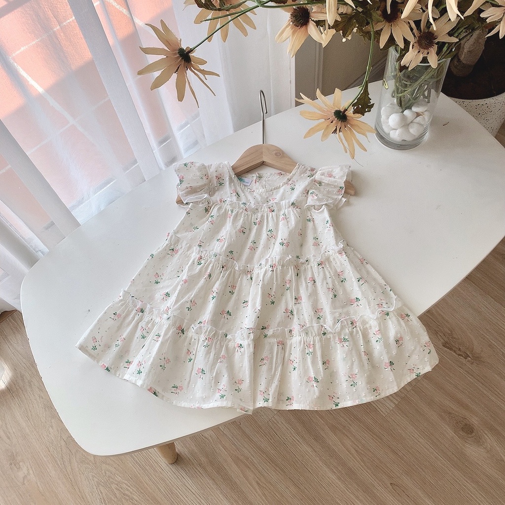 Váy Cho Bé Gái Hoa Nhí Dáng Xoè 3 Tầng O.P Kids