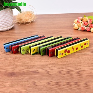 HEAS Dễ Thương Tremolo Harmonica 16 Lỗ Nhạc Cụ Trẻ Em Giáo Dục Vỏ Gỗ Nhiều Màu Sắc