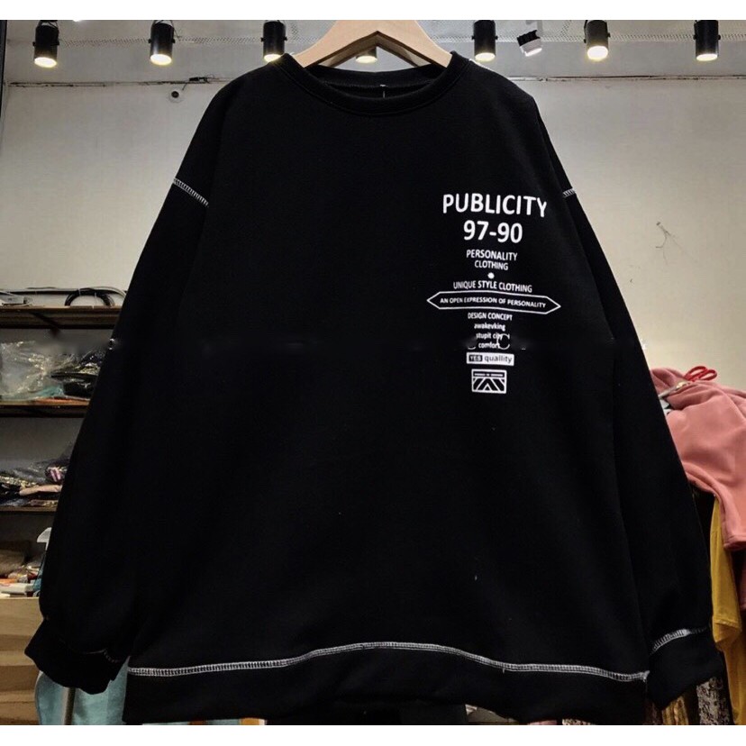 Áo Sweater Nỉ Form Rộng Dài Tay Unisex Ullzzang | BigBuy360 - bigbuy360.vn