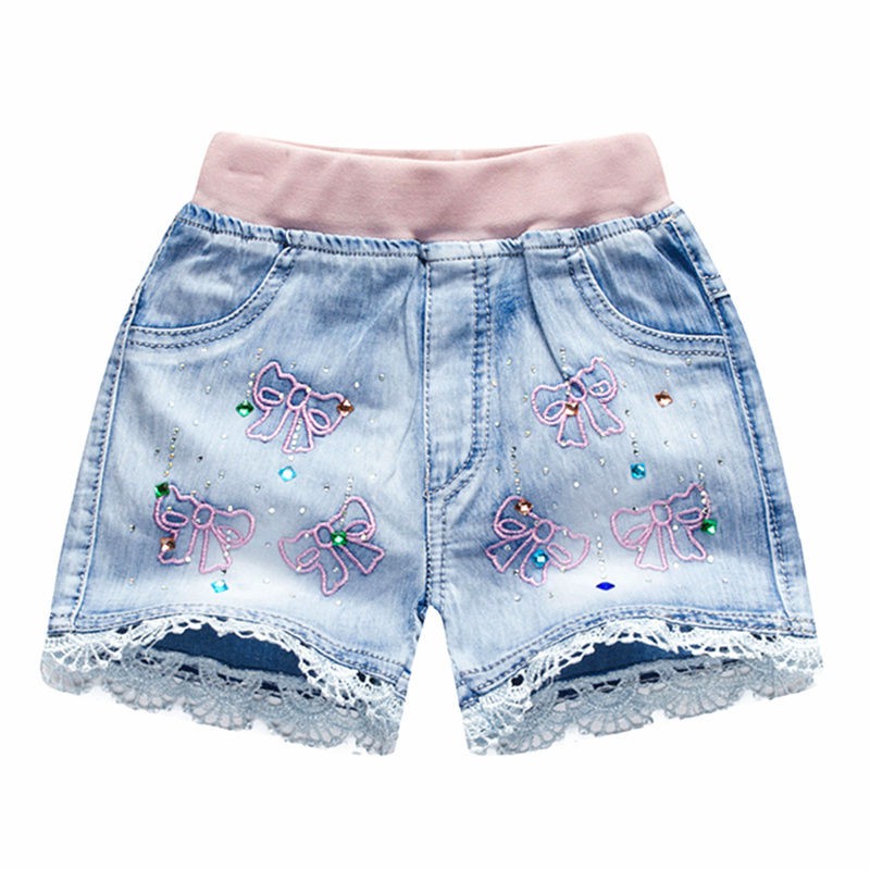 ✽♛Quần áo trẻ em mùa hè 2020 short denim bé gái mới của Hàn Quốc, cotton mỏng, dài