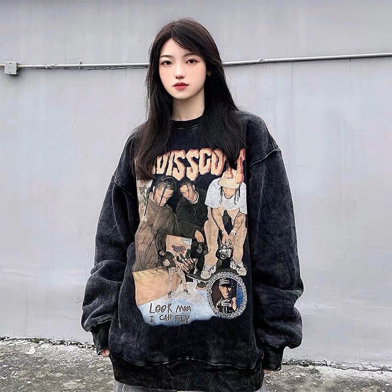 Áo Stweater Travisscott Loang In Họa Tiết Local Brand - Chất Cotton - Tay Dài Form Rộng - Nam Nữ Unisex | BigBuy360 - bigbuy360.vn