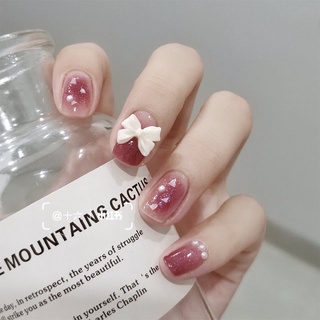 (Ảnh thật) Charm Nơ Lì Trắng Đen Hàn Quốc Đính Móng