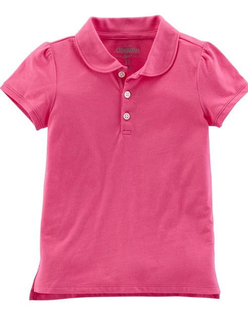 Áo phông cổ bẻ Oshkosh cho bé gái từ 2y-7y