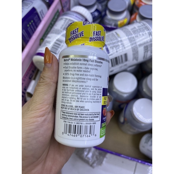 Kẹo ngủ ngon Natrol Melatonin 10mg