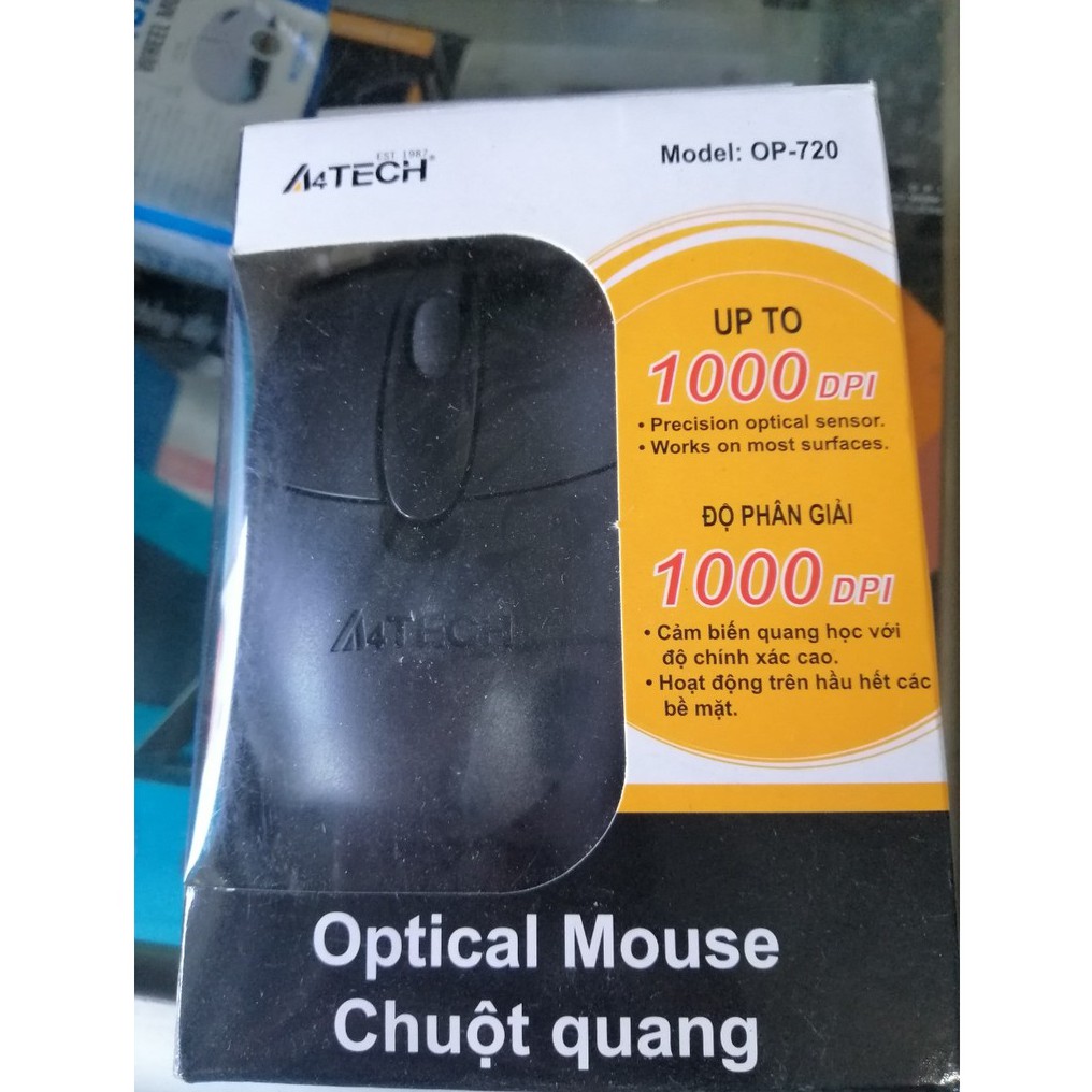 Optical Mouse - Chuột Quang máy tính A4TECH OP-720  (Đen)