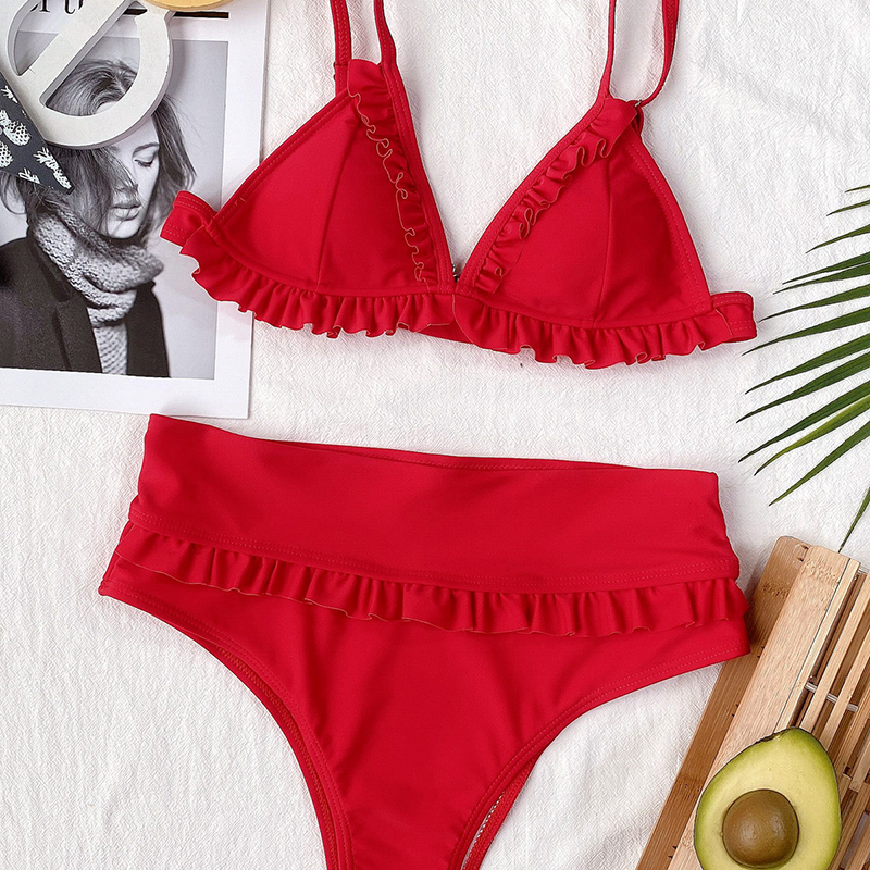 Bộ Đồ Bơi Lưng Cao Phối Xếp Ly Phong Cách Quyến Rũ Cho Nữ | BigBuy360 - bigbuy360.vn