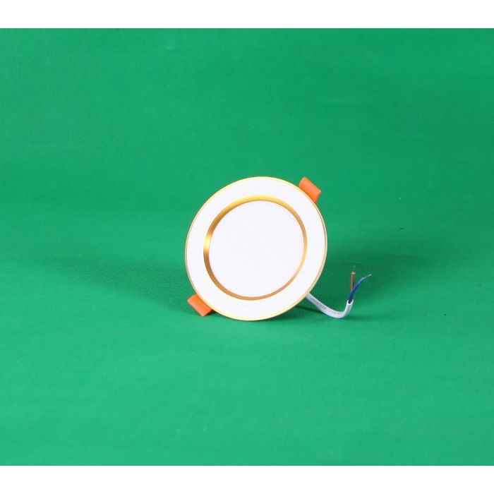 Bộ 2 Đèn LED âm trần đổi màu 7w viền bạc/vàng, đèn trang trí giá rẻ