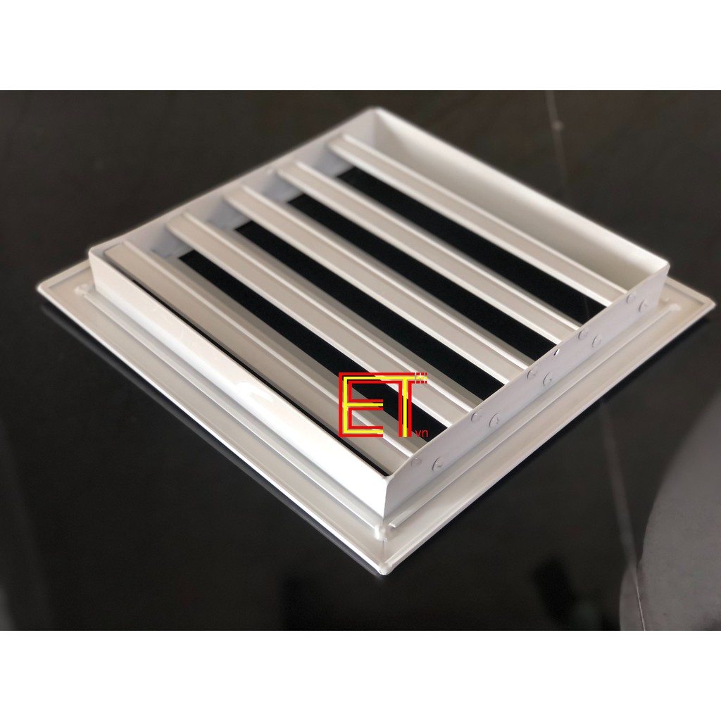 Chớp ô  thoáng cửa LOUVER-500 CHỐNG HẮT MƯA-MUỖI đa năng, BH 12T cho quạt thông hơi, lam gió,  nhôm sơn tĩnh điện