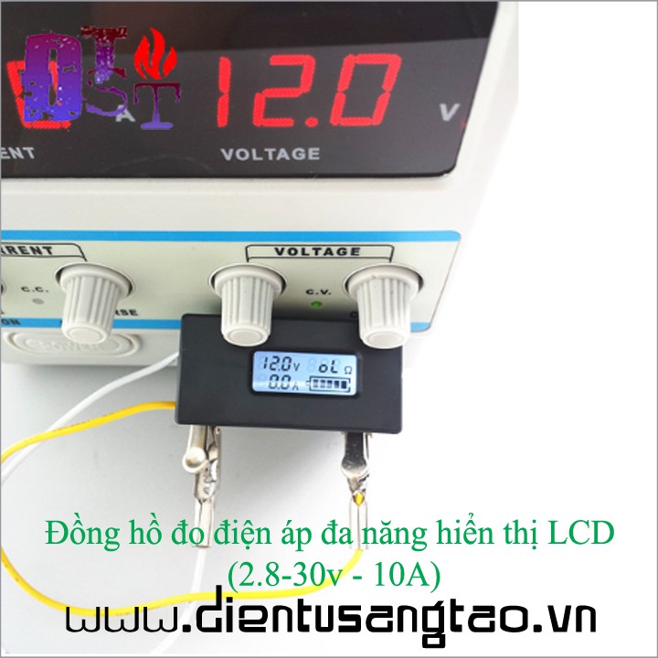 ⚡ Đồng hồ đo điện áp đa năng hiển thị LCD 2.8 - 30v - 10A