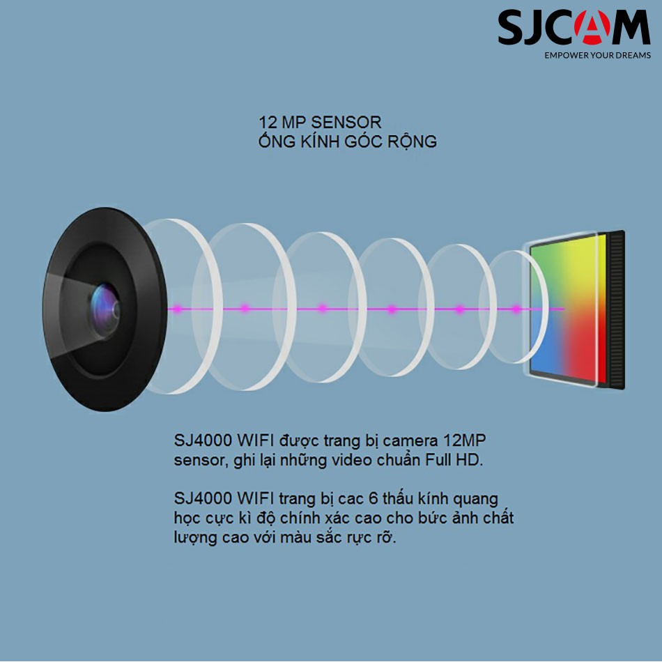 Camera hành trình, camera hành động SJCAM SJ4000 wifi 2 inch, chất lượng full HD