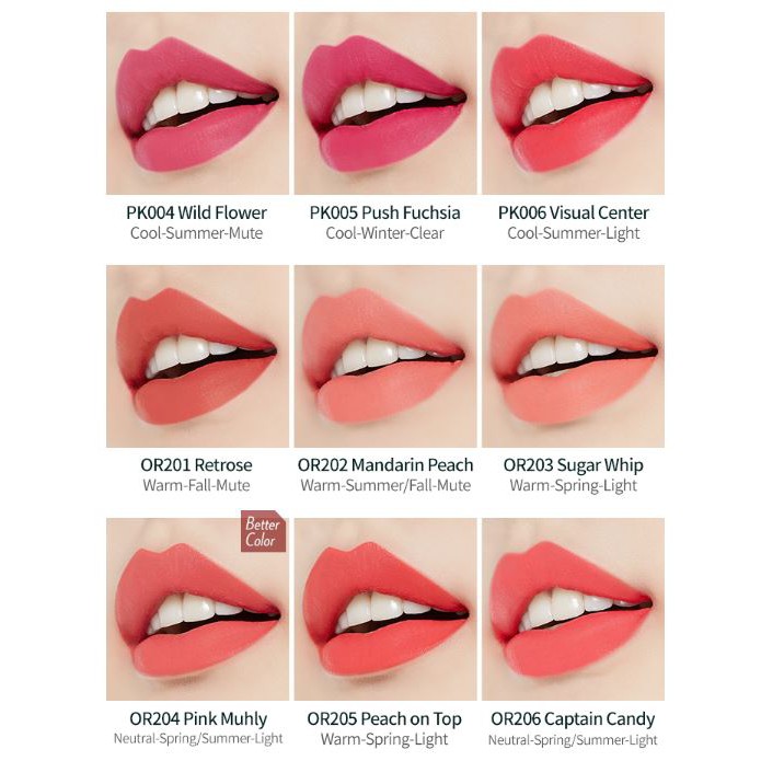 (hàng Mới Về) Son Môi Hiệu Etude House Nhung (20 Màu) 3.4g / Better Lips Talk Velvet (20colors)