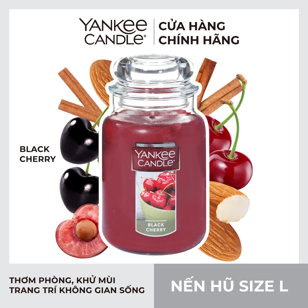 Nến hũ Yakee Candle size L - Black Cherry (623g)