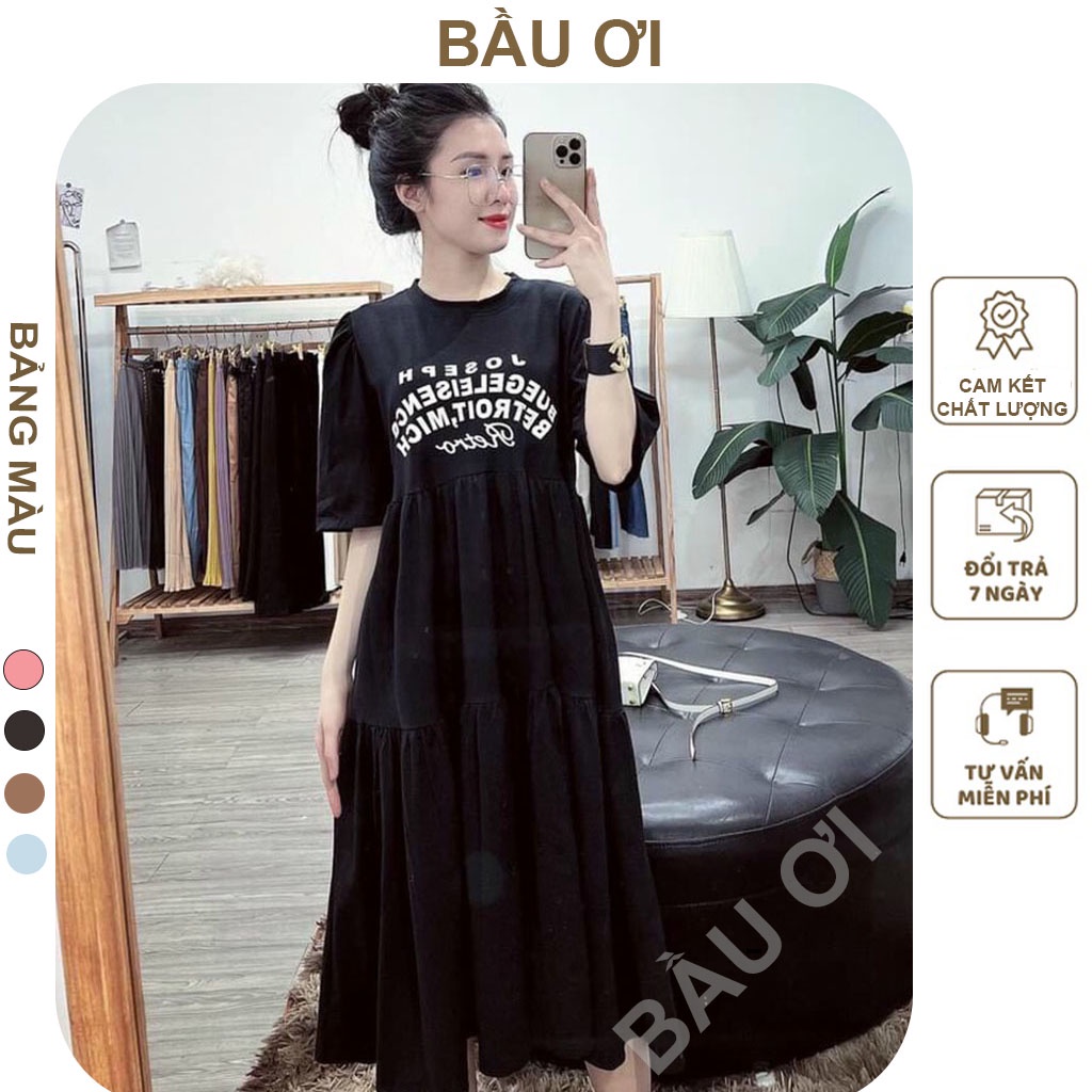 [BAUOII V60] VÁY BẦU BABY DOLL THỜI TRANG CÔNG SỞ HÀNG THIẾT KẾ - ĐẦM BẦU CỘC TAY CHẤT COTTON KIỂU DÁNG TRẺ TRUNG