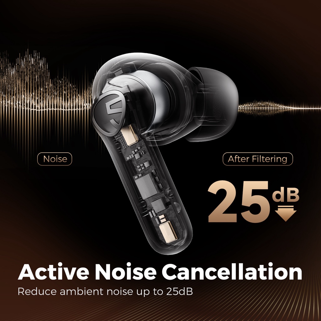 Tai nghe nhét tai không dây SOUNDPEATS ANC bluetooth V5.2 giảm tiếng ồn tích hợp mi cờ rô 12mm