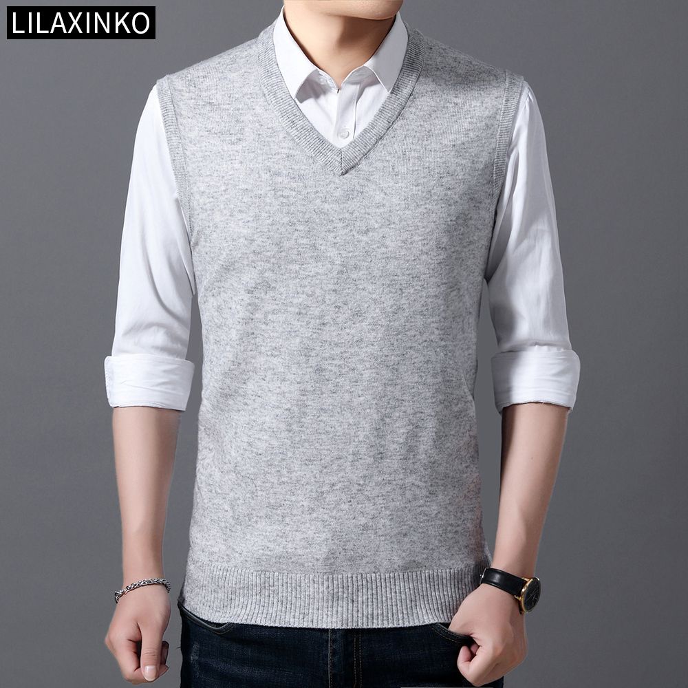 Áo Len Không Tay Cổ Chữ V Màu Trơn Thời Trang Thu Đông Cho Nam 8 Màu Lựa Chọn | BigBuy360 - bigbuy360.vn