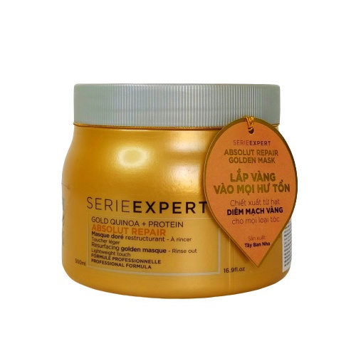 Dầu hấp dành cho tóc hư tổn Serie Expert Gold Quinoa + Protein Absolut Repair Golden Masque - BX0814