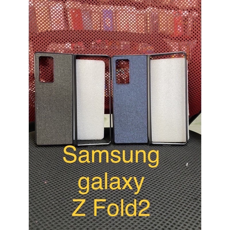 Ốp Samsung Z Fold2 nhựa cứng sịn kiểu vải