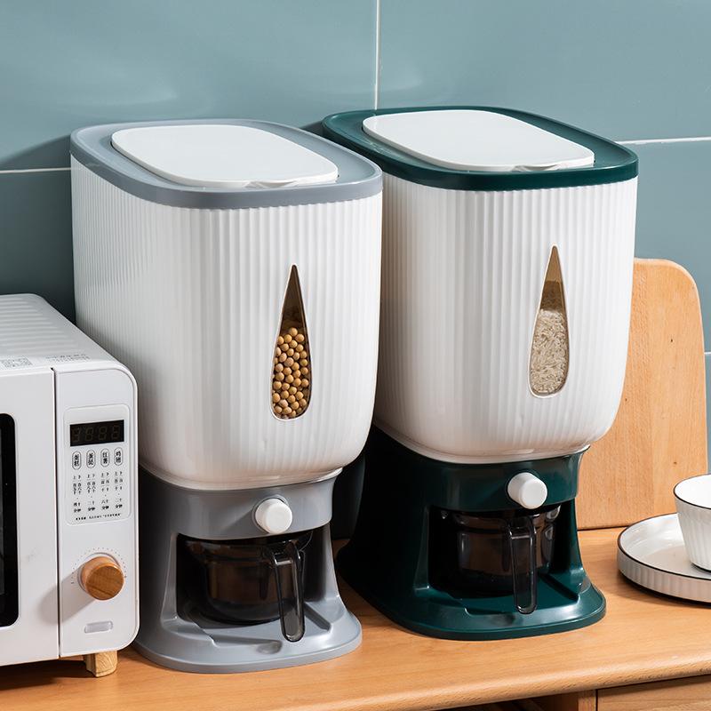 Thùng Đựng Gạo Thông Minh Dung Tích 10kg Kèm Cốc Đong, Mẫu Mã Đẹp Màu Sắc Sang Trọng